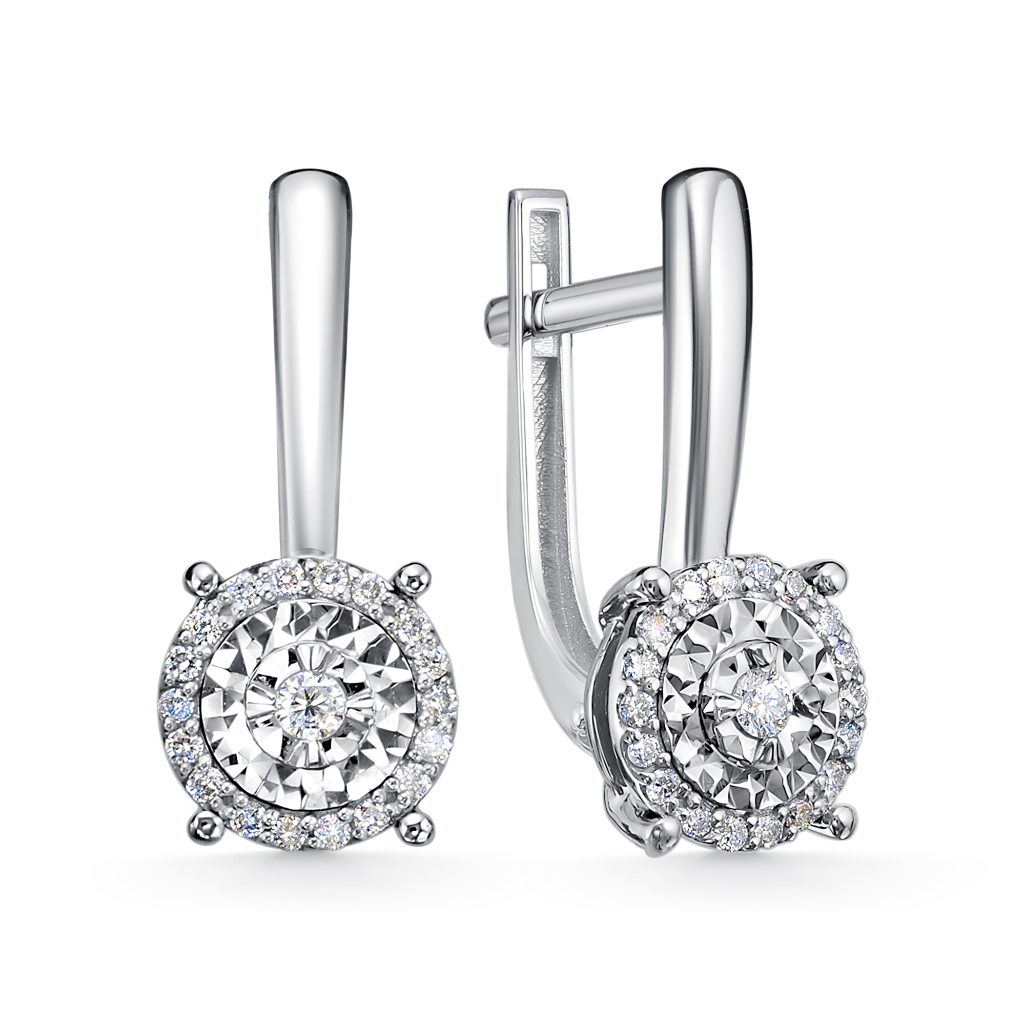 Серьги с Бриллиантами "invisible"