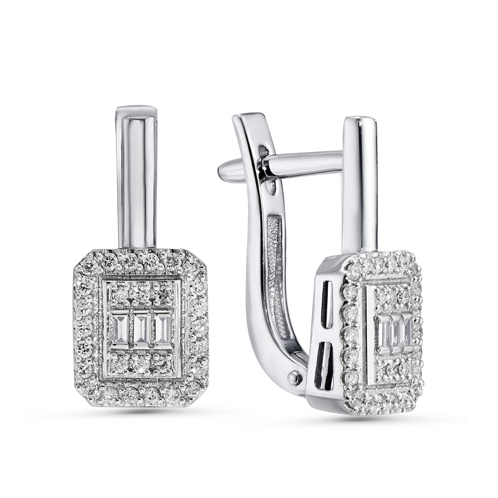 Серьги с Бриллиантами в огранке "Багет"