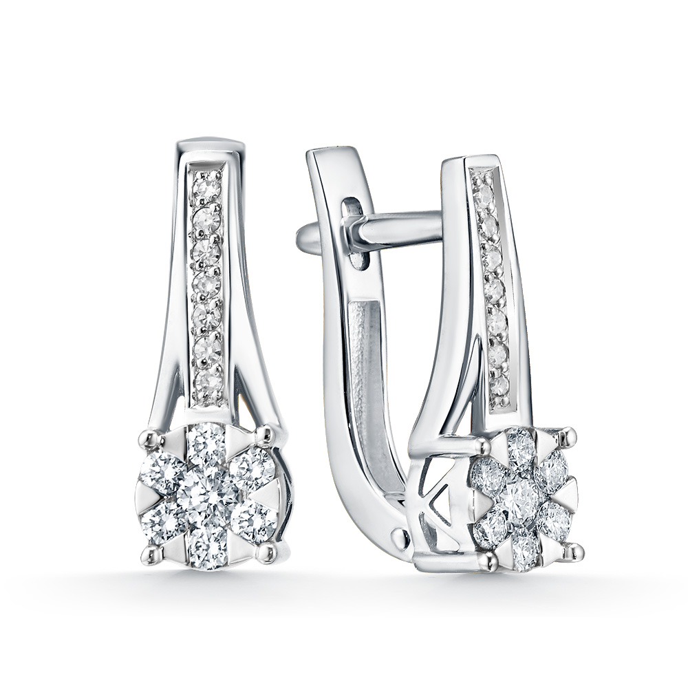 Серьги с Бриллиантами на английском замке 