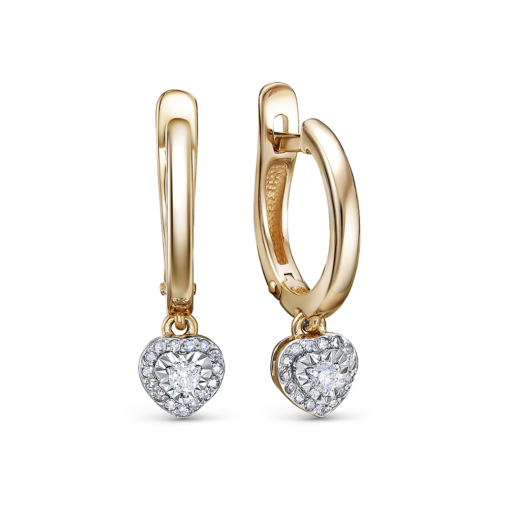 Серьги с Бриллиантами "Сердце"