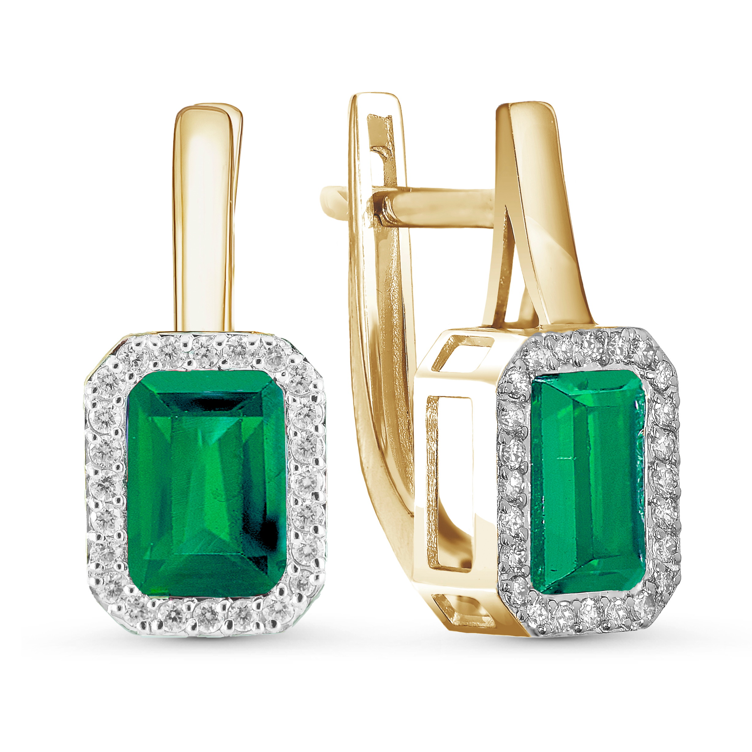 Серьги с Изумрудами и Бриллиантами 